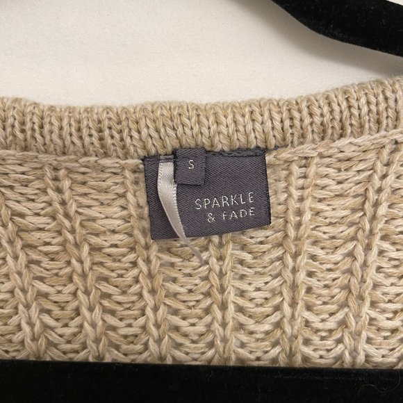 Urban outfitters sparkle and fade beige cardigan Size Small - Picture 5 of 5